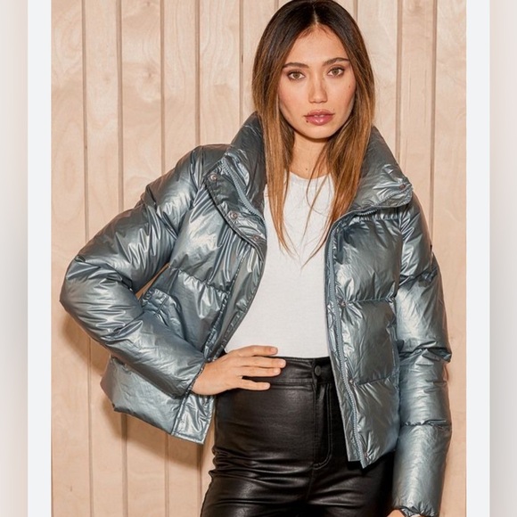 Noize Coco M puffer jacket blue metallic like new condition - Picture 1 of 4